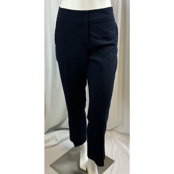 Ann Taylor LOFT Curvy Ankle Pants Navy Blue 10 dark academia preppy 78-25 - Picture 1 of 16